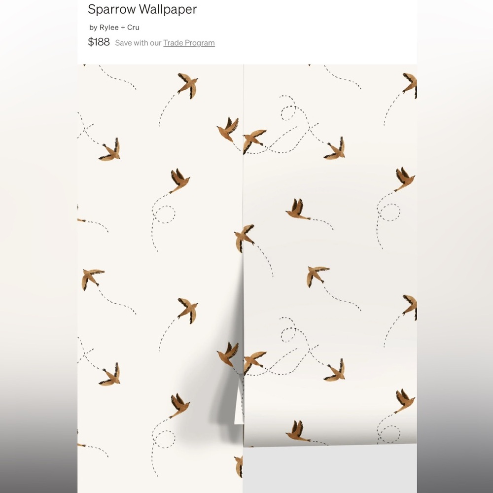 Lulu and Georgia Sparrow Wallpaper - Cream and Brown